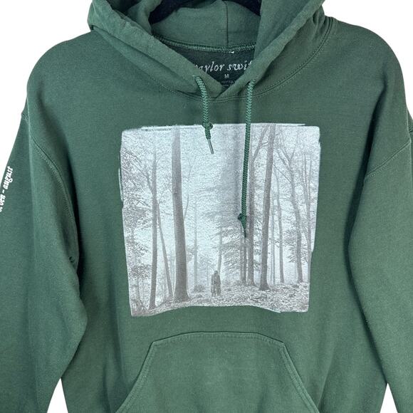 Taylor Swift Folklore Hoodie Sweatshirt Top Womens Medium Official Merch Green - Picture 4 of 7